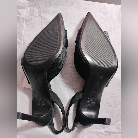 Stradivarius Black Buckle Slingback Heels NWT Size 40 - Picture 5 of 17